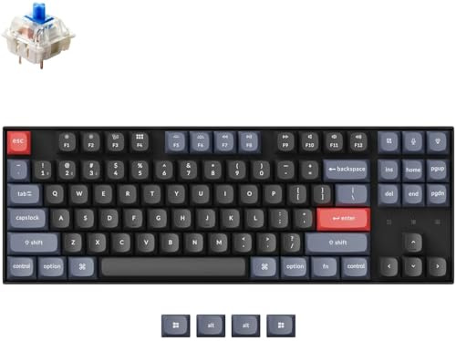 K8 Pro (schwarz/blau, DE-Layout, Gateron G Pro Blue, Hot-Swap, Aluminiumrahmen, RGB)