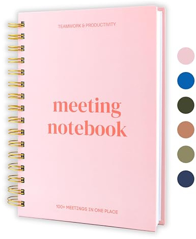 Lamare Meeting Notebook for Work Organization – Perfect Work Notebook for Note Taking, Meeting Planner and Office Supplies for Men & Women