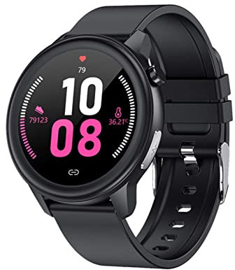 QESTO FDD E80 Body Temperature Measurement Smart Watch PPG+ECG IP68 Waterproof Respiration Rate Fitness Tracker Smartwatch Wearable Device(G)(E)