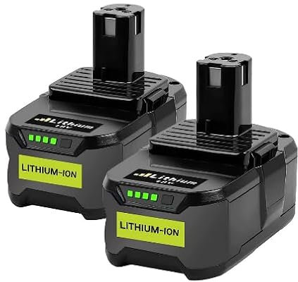 LabTEC 2 Packs 18V 5000mAh Akku Ersatz für Ryobi RB18L50 BPL-1815 BPL-1820G BPL1820 P102 P103 P104 P105 P106 P107 P108 ABP1801 BPP-1813 BPP-1815 BPP-1817 Akku-Elektrowerkzeug mit Kontrollleuchte