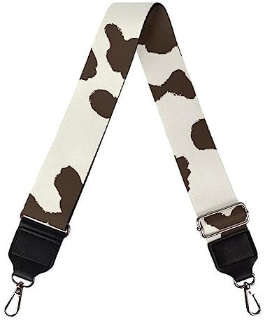 Jeiento Breiter Schultergurt mit braunen Kuh-Punkten, Ersatz-Crossbody-Taschengurt, verstellbarer Messenger-Taschengurt mit Metallhaken
