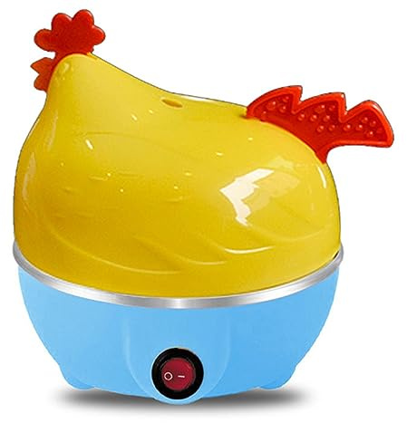 PIKETU Egg boiler with steamer attachment, poached boiled & omelette maker machine steamer, 7 egg capacity egg cooker, for soft and hard boiled eggs,Blue