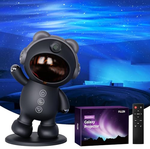FULEN Galaxy Projector Bedroom Decor,Star Projector Night Light,Sensory Lights Ceiling Projector, LED Lights for Teens Room Decor, Black