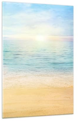 Bilder auf Glas 70x100cm Glasbild Meer Sicht Strand Groß Wanddeko Bild im Glas Schlafzimmer Küche Deko Wandbilder Dekoration Wohnzimmer Modern Wall Decor Glasdruck Wand Kunstdruck Art GPA70x100-5195