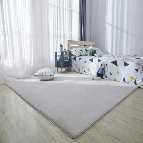 ZWPILY Hochflor Teppich, Einfarbig, Flauschiger Langflor Teppich, Shaggy Flokati, Rechteckig, Pflegeleicht, Wohnzimmerteppich - Fellteppich - Modern Kunstfell Carpet Für Schlafzimmer,Beige,60x90 cm