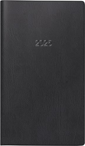 Glocken Taschenkalender (2025), 2 Seiten = 1 Monat, A6, 32 Seiten, Kunststoff-Einband, schwarz