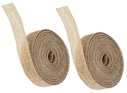 DIYEAH 2 Rollen Schnur-gurtband-dekoration Hochzeitsblumendekorationen Osterpartyzubehör Dekorationen Für Hochzeitszeremonien Hochzeit Sackleinenband Natürliche Jute Geschenkbox Krawatte