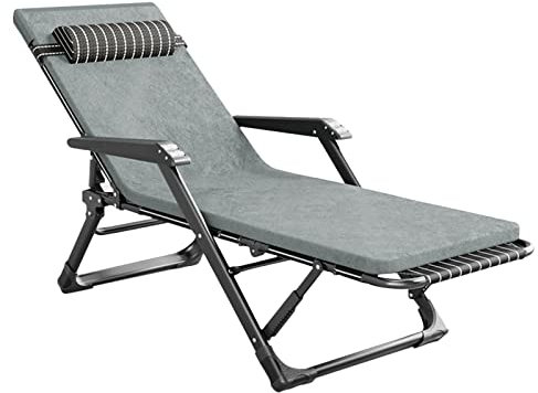 CCYENG Klappbare Sonnenliege, Gartenstuhl zum Entspannen im Freien, Sonnenbett mit Verstellbarer Rückenlehne, Loungesessel für Strand, Terrasse, Büro, Camping, mit Ki