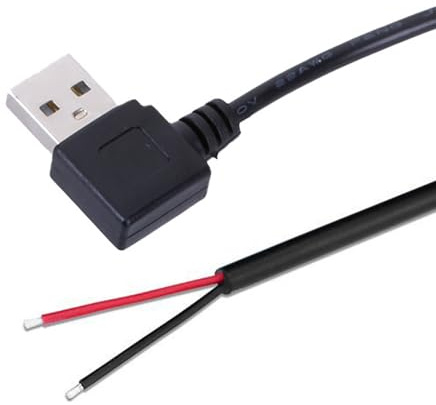 SueaLe Stromversorgungskabel 2-polig Blanker Draht 22 AWG USB Stecker Ladekabel USB Kabel Mit Offenem Ende Zur Reparatur Von LED Licht Lüftern