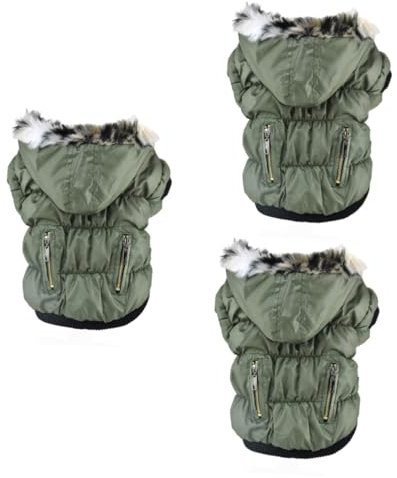 BESPORTBLE 3st Haustierjacke Hundepullover Für Kleine Hunde Warme Kleidung Für Haustiere Haustierkostü Mit Reißverschluss Warme Hundejacke Für Klein Welpen Hoodie Winter Winterkleidung Green