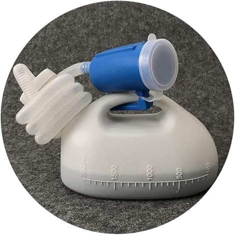 Urinflaschen für Männer Urinal-Töpfchen-Pipi-Flasche for Herren, 2000 ml, Sammler mit 1,6 m langem Schlauch