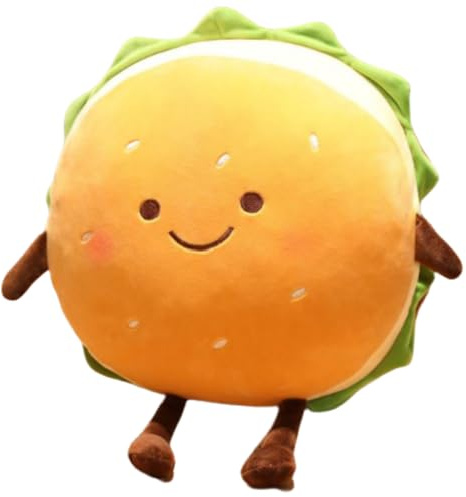 OUKEYI Hamburger Plush,Hamburger Stuffed Pillow, Food Plush Pillow with Hand Pocket - Gift for Kids Adults