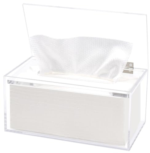 Wipes Holder Container Refillable, Acrylic Dispenser Box for Disposable Wipes, Rectangle Disposable Face Towels, Clear
