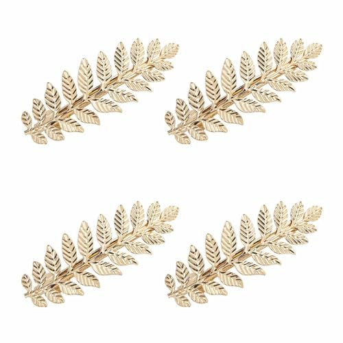 4 st guldblad hårnålar minimalistisk bladklämma hårnålar vintage blad hårnålar dekorativa metallblad huvudklämma