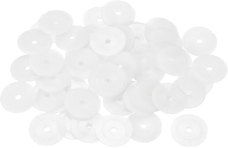 QUARKZMAN 55Pc M3 Rondelle Piatte In Nylon Rondella Liscia 3mm ID 20mm OD 1mm Spessore Distanziali In Plastica Per Viti Bulloni Riparazione Idraulica Rubinetto Da Giardino, Bianco