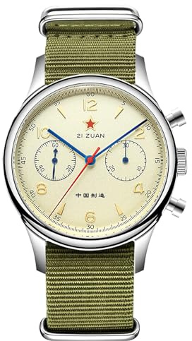 SEAKOSS Retro-Chronograph Seagull 1963 Original Seagull ST1901 Movement Men Mechanical Watch Hand Winding Sapphire & Acrylic Mirror Pilot Wristwatch (40MM-Sapphire-Nogooseneck)