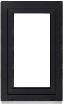 Framex Kellerfenster Kleines Fenster Innen Weiß/Außen Anthrazit Breite x Höhe 45 x 60 cm (450 x 600 mm) 2-fach (32 mm) Dreh Kipp DIN Rechts