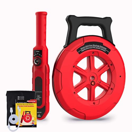 Localizzatore Tubi Dell'Acqua Scanner Blocco Dei Rilevatore Perdite Acqua Linee Tubi Metallo Pvc Per Scanner A Parete Blocco Delle Condutture (Rosso-30m)