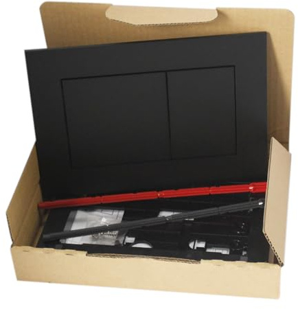 Toilet Flush Actuator Plates for Concealed Cisterns, Push Plate with Dual Buttons Compatible with TOTO WT151M or WT152M in-wall Tank System (Black)