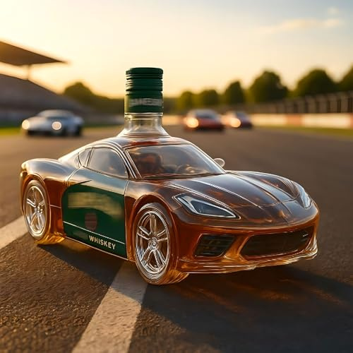 Carafe à whisky 300 ml, bouteille à alcool vintage en verre en forme de voiture avec bouchon, figurine artistique en forme de bouteille de vin pour décorer votre bar à domicile #2