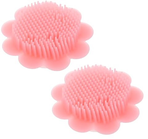 MOTHNUR 2pcs Silicone Cradle Cap Brush for Scalp Double-Sided Soft Shampoo Hair Scrubber and Massager Gentle Newborn Scalp Care with Quick Drying and Sensitive Skin Protection