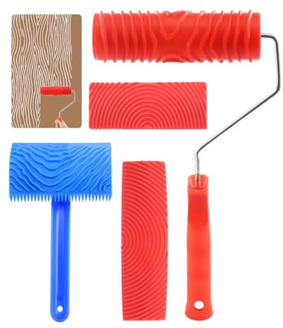 Funzionale Rullo Decorativo In Gomma Crea Effetti Realistici In Legno Pensili E Superfici Artigianali. Strumento Pittura Strutturata