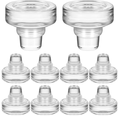 ASAKKURA Tapones de Vino en Forma de T, Juego de 10 Piezas, Sellado Hermético Silicona Flexible y Vidrio Resistente, Reutilizables para Botellas de Vino y Vidrio, Ideales para Conservación