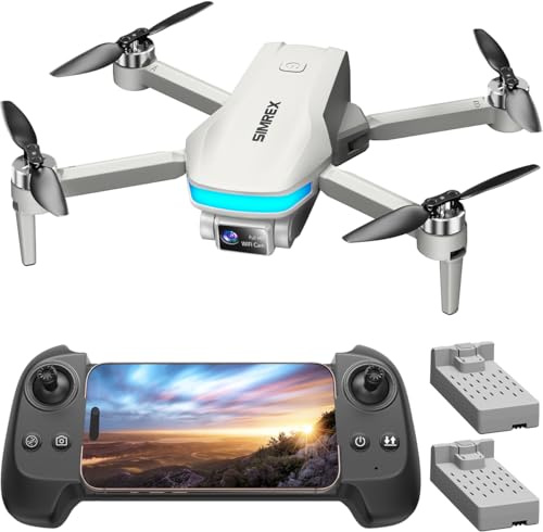 SIMREX Drone con fotocamera 4K per bambini e adulti (grigio)