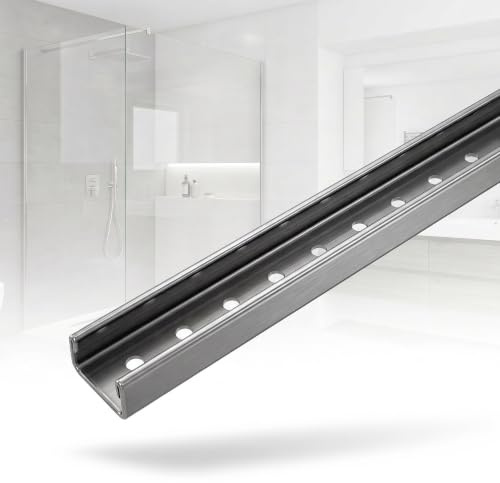 Dalsys Wandanschlussprofil mit Glasführungsschiene 250cm x 12mm x 11mm | U-Profil aus Edelstahl, für 8mm Glasscheiben, Duschwandhalterung, Wandbefestigung Glas
