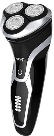 MAX-T Electric Shaver for Men, Wet and Dry Men's Electric Razor, 1H Fast Charging & 120Mins Runtime, IPX7 Waterproof, Rotary Shavers with Pop-up Trimmer, LED Display