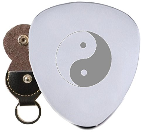 YIN YANG Good Evil Stahl Gitarre Plektrum Graviert In Schlüsselanhänger Halter