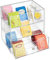 mDesign boite de rangement cuisine en plastique avec 3 tiroirs – casier de rangement pour sachets de thé, tisane, infusion, dosette de café, sucre et plus – boite à thé – transparent