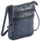 Cochoa Small Triple Zip Real Leather Women's Crossbody- Premium Vintage Crossover Shoulder Sling Bag (Ocean Blue)