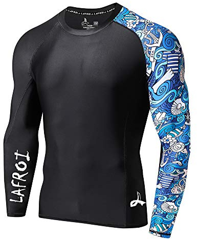 LAFROI Men's Long Sleeve UPF 50+ Baselayer Skins Performance Fit Compression Rash Guard-CLYYB