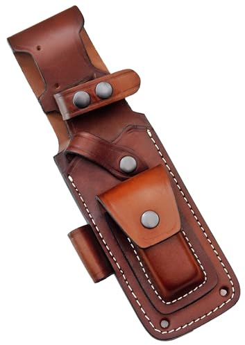 Ottoza Handmade Leather Knife Sheath SIDE DRAW Knife Sheath - Bushcraft Knife Sheath - Hunting Knife Sheath - Survival Knife Sheath - Vertical Knife Sheath Dark Brown TOP GRAIN LEATHER No:207