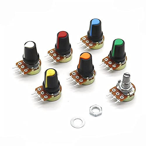 Lineares Potentiometer mit Drehknopfkappe, 5 K Ohm, 10 Stück, Orange