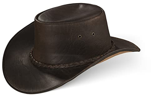 Black Forest Fox Sydney Western Reiten Cowboy Premium Leder Hut Brown Unisex (S)