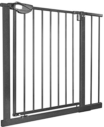 UISEBRT Türschutzgitter Ohne Bohren Treppenschutzgitter für Kinder 85-95cm breit, Auto-Close Baby Schutzgitter Metall Gitter Schwarz