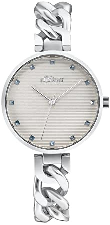 s.Oliver Armbanduhr Damen Quarzuhr Analog, mit Edelstahl Armband, 3 bar Wasserdicht, Kommt in Uhren Geschenk Box