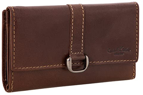 Gusti Leder Geldbörse Mae - Portemonnaie Echtleder Damen & Herren Langbörse im Vintage-Look Dunkelbraun mit 8 Kartenfächern und Münzfach
