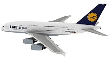 TECKEEN 16 x 10 x 9 cm A380 deutsches Lufthansa-Flugzeug-Metallmodell, Druckguss-Modell