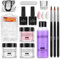 Yokilly Acryl Nagelset,Acrylpulver Für Nägel Mit Transparenten Rosa-Weiß-Farben,100 Stück Nagelspitzen Professionelles Acryl Pulver Nails Kit Mit Pinseln und Andere Nagelwerkzeuge (Weiß Klar Rosa-1)