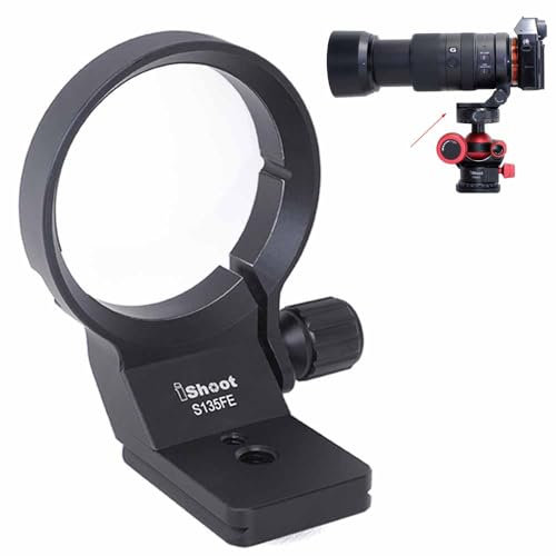 Lens Collar Tripod Mount Ring Compatible with Sony FE 135mm f/1.8 GM, FE 50mm f/1.2 GM, FE 12-24mm f/2.8 GM, E 16-55mm f/2.8 G, E 70-350mm f/4.5-6.3 G OSS, Bottom is Arca-Swiss Fit Quick Release Plate