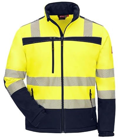 Nitras Warnschutz Softshelljacke MOTION TEX VIZ 7172, gelb/marine, Größe L
