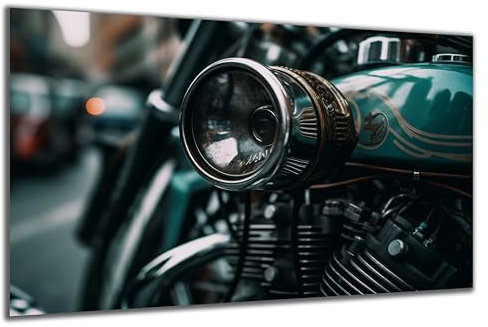 DARO Design - Wand-Bild auf 6mm HDF 40x30 cm Motorrad Scheinwerfer - Wand-Deko Bilder Geschenk
