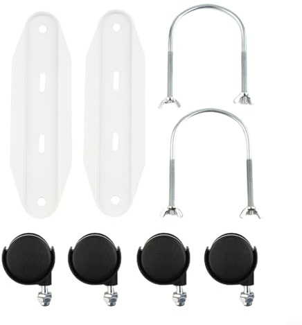 FUBESK Paquete de 2 soportes para calentador eléctrico, rueda de radiador de aceite, soporte de polea móvil especial, soporte de polea móvil especial para calentadores eléctricos (negro)