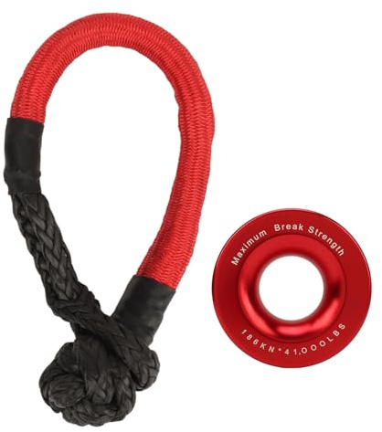 Aluminum Alloy Pulley, Nylon Shackle Kit for Off Road ATV UTV Recovery, Truck Towing, Camping, Emergency Rescue