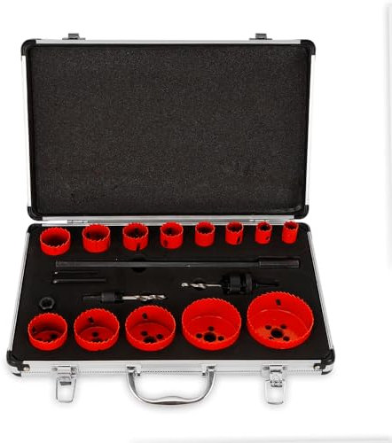vinnyooc 17pcs Scie Cloches 19-76mm, HSS Bi-Métal Jeu de Couronnes, Set de Scie Cloche avec Coffret pour l'aluminium Industrie lautomobile les Matériaux de Construction