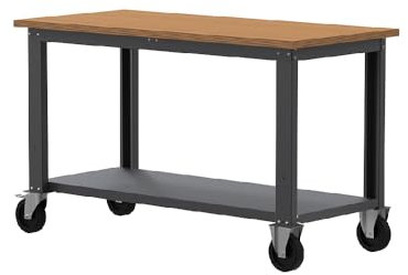SOGI X3N_100LR Werkbank mit Rollen - 1,5m - Holzplatte - Anthrazitgrau