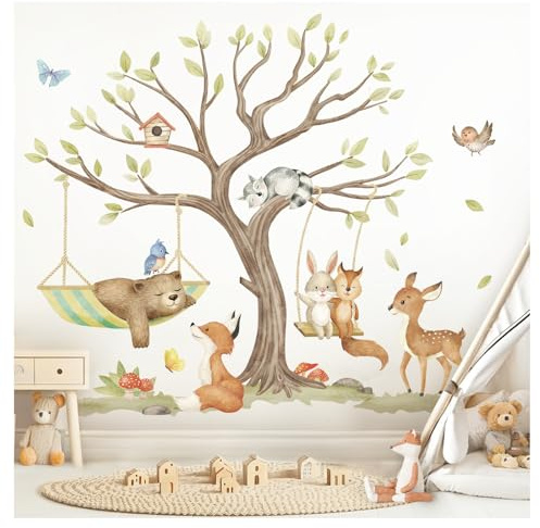 Little Deco Wandtattoo Waldtiere Bär Fuchs DL5073 XXL